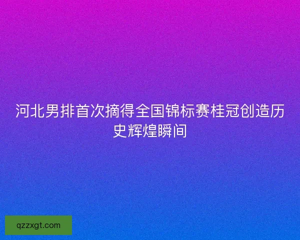 河北男排首次摘得全国锦标赛桂冠创造历史辉煌瞬间